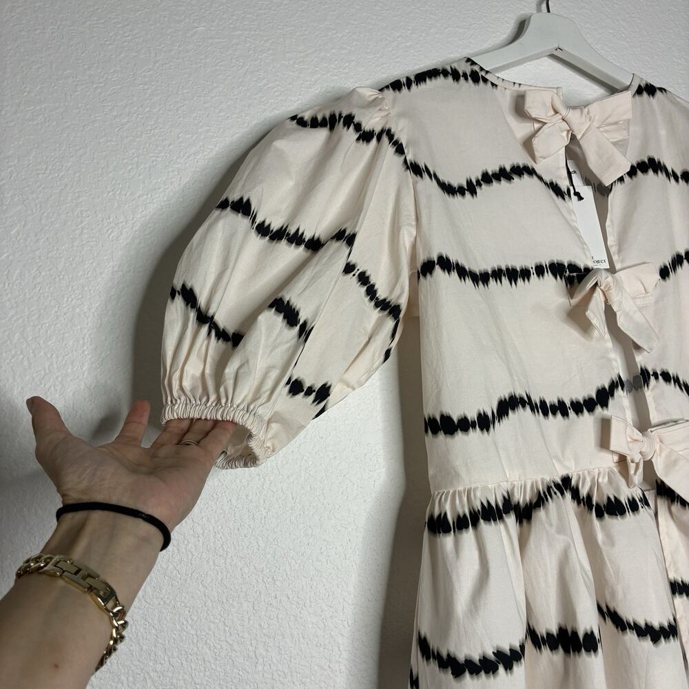 The Lulo Project Orchid Beige Waves Tie Front Blouse and Skirt Set M NWT - Picture 7 of 16